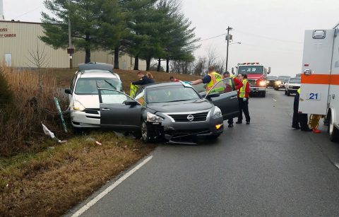 Clarksville Police Officers respond to a traffic accident today on Jack Miller Boulevard. Clarksville Police Officers respond to a traffic accident today on Jack Miller Boulevard.