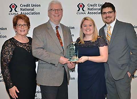 (L to R) Barb and Jack Peplinski and Danielle and Josh Anderson accepted the award for Altra Federal.