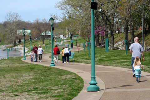 The City of Clarksville’s busy parks system, like this stretch of the RiverWalk, offers plenty of seasonal and part-time job opportunities for local residents.