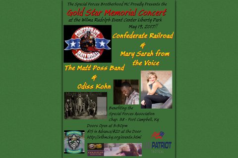 Special Forces Brotherhood Motorcycle Club to hold Gold Star Memorial Concert May 19th, 2017