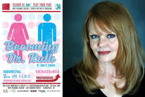 Jama Bowen stars as pioneering radio and television sex therapist Dr. Ruth Westheimer in the Roxy Regional Theatre's theotherspace production of "Becoming Dr. Ruth", playing April 3rd - April 11th