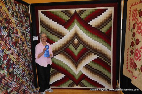 Barbara Randall won 1st place for Traditional Bed Quilt with “Lighting Strikes Bargello” at the 2017 Quilts of the Cumberland Show.