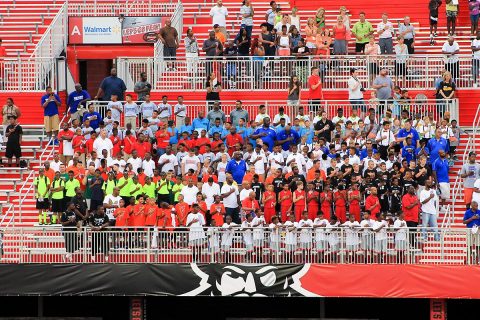 Hundreds of basketball players pack APSU’s Fortera Stadium in Clarksville during the 2015 AAU Boys National Basketball Championship Opening Ceremonies.