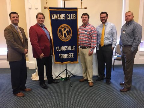 2017-18 Board Officers – (L to R) Daniel Binkley, Immediate Past President; Dan Black, President; Price Hopson, 2nd Vice President; Brandon Bridges, Secretary; Jeff Henley, Treasurer.