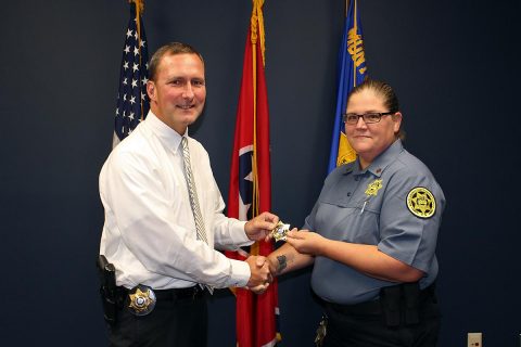 (L to R) Montgomery County Sheriff John Fuson and Sergeant Thomasa Munroe. (L to R) Montgomery County Sheriff John Fuson and Sergeant Thomasa Munroe.