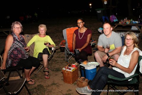 A threat of severe weather caused a cancellation of the band for Saturday's Jazz on the Lawn, but many stayed around for a DJ.