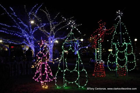 The City of Clarksville celebrated the 19th Annual Christmas on the Cumberland Tuesday, with a special visit from Santa and Mrs. Claus who helped throw the switch and turn on 1,000,000 lights at the McGregor Park Riverwalk.