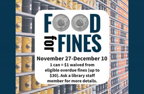 Clarksville-Montgomery County Public Library's "Food for Fines" run through December 10th.