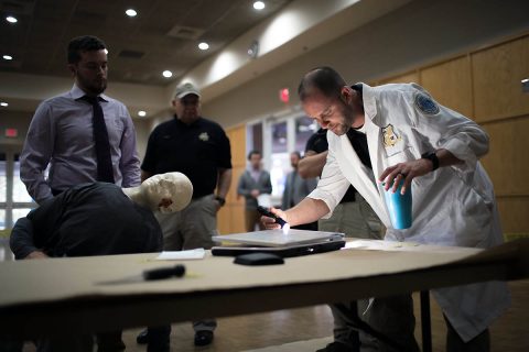 Montgomery County Sheriff’s Office helps Austin Peay create a mock crime scene for students.