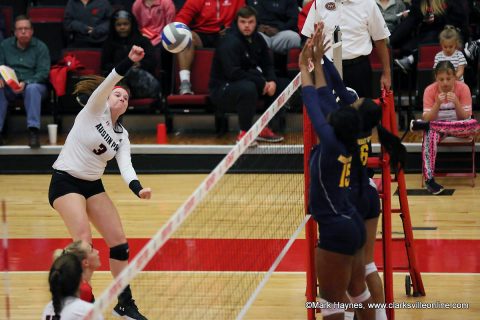 Austin Peay Volleyball freshman outside hitter Brooke Moore had 16 kills in Saturday's win at Morehead State, Saturday. Austin Peay Volleyball freshman outside hitter Brooke Moore had 16 kills in Saturday's win at Morehead State, Saturday.