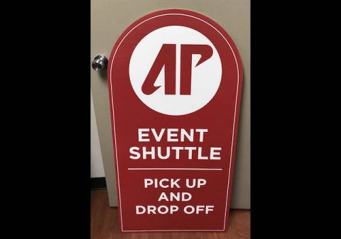 APSU Peay Pickup shuttle service sign