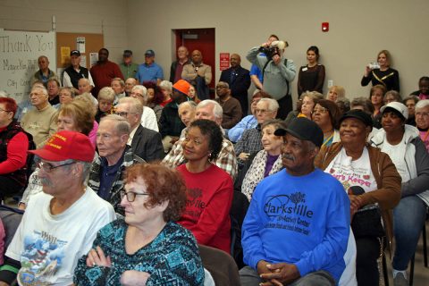 A big crowd gathered Wednesday for the dedication of the new addition to the Ajax Turner Senior Citizen Center in Clarksville.