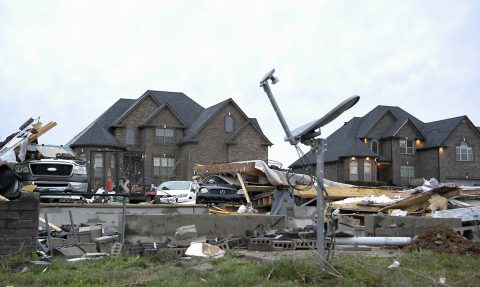 1A home at the corner of Covey Rise Circle and Green Grove Way is reduced to rubble after a fierce storm came through the Farmington subdivision on Saturday night. (Lacy Atkins/The Tennessean via USA TODAY NETWORK) 1A home at the corner of Covey Rise Circle and Green Grove Way is reduced to rubble after a fierce storm came through the Farmington subdivision on Saturday night. (Lacy Atkins/The Tennessean via USA TODAY NETWORK)
