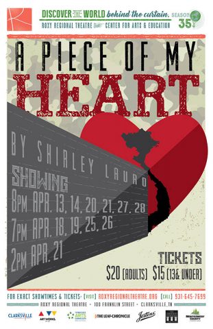 "A Piece of my Heart" takes stage at the Roxy Regional Theatre, April 13th-April 28th