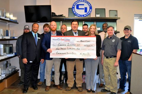 (Back Row: L to R) Ed Meyer, CI; Jared Arnold, CI; Maury Morneault, CI; Adrian Wietzema, CI; Michael Jackson, AJC. (Rront Row: L to R) Jamaal Bradley, Workforce Essentials; John Shelton, CI; Richard Eskildson, CI; Lori Eskildson, CI; Daniel Bolin, CI; and Dustin Warmath, CI.