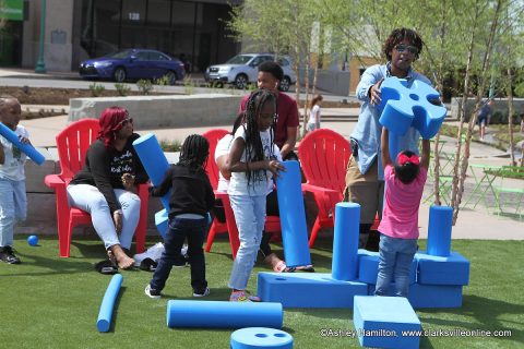 Downtown Commons unveiled its new Imagination Playground Saturday.