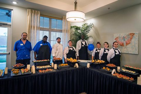Appetizers and drinks were served at Arcadia Senior Living 's Grand Opening.