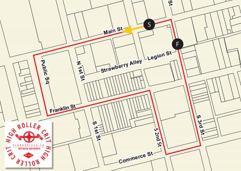 Clarksville's High Roller Crit Race Map