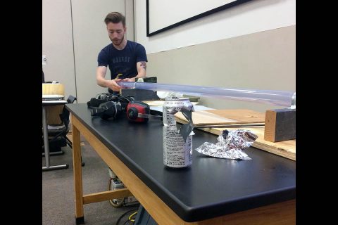 APSU Department of Physics, Engineering and Astronomy constructed a ping pong cannon earlier this year.