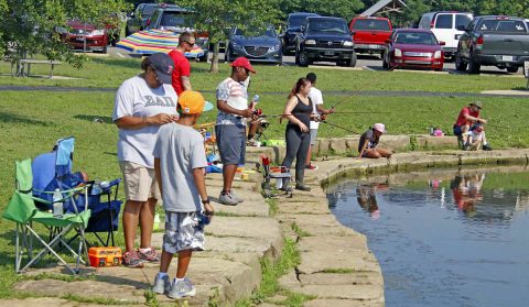 2nd annual Cops and Bobbers was held at the Liberty Park pond.