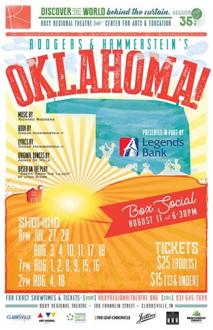 "Oklahoma!" plays at the Roxy Regional Theatre July 27th - August 18th.