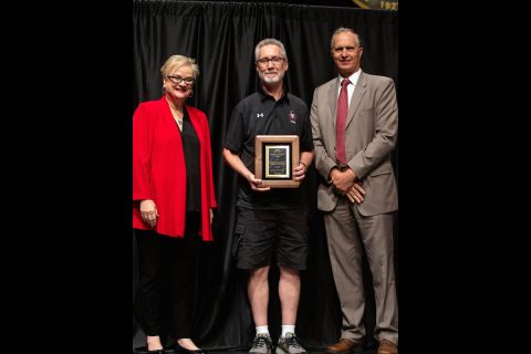 David Steinquest, professor of music, received the Richard M. Hawkins Award.