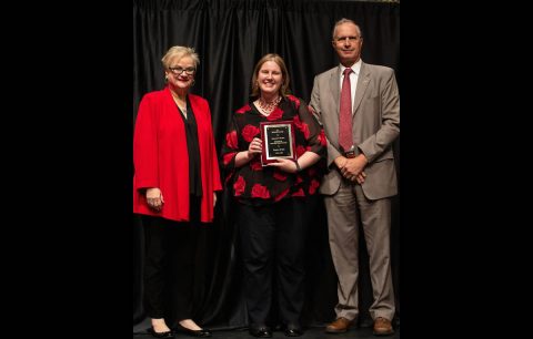 APSU's Dr. Kallina Dunkle, associate professor of geology, received the Socratres Award.