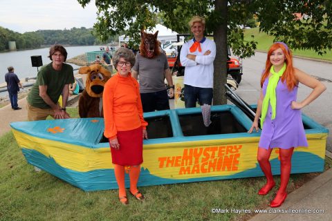 City of Clarksville Mayor’s Office and Mayor Kim McMillan dressed to Scooby Doo theme with the Mystery Machine boat.
