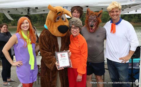 Scooby Doo (Captain Bill Harpel, City of Clarksville Mayor's Office) won Team Attire - Most Creative Costumes.