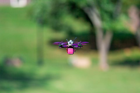 The Drone Club at APSU has three drone racers who will vie this week to qualify for the national championship next spring. The drones can travel up to 100 mph. Bigger racing drones can go faster. (APSU student Denzil Wyatt)