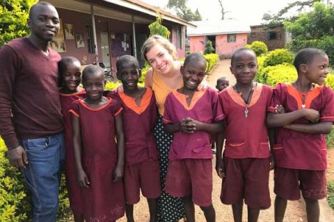 Mallory Fundora visits children in Uganda.