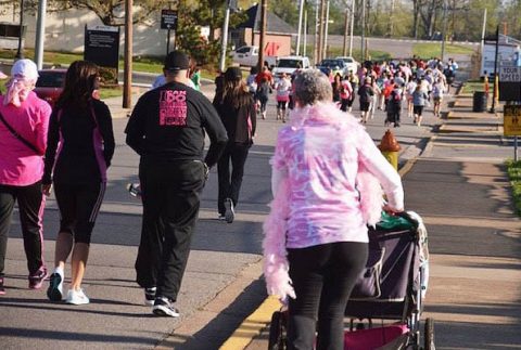 Participants at last year's APSU Breast Cancer Awareness 5K run across campus.