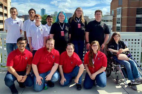 Austin Peay State University ACM members who attended VolHacks were, top row, from left, Daniel Blankenship, Zack Toupe, Aidan Murphy, Parth Patel, Peyton VanHook, William Kersten and Harrison Welch, and bottom row, from left, Chris Tuncap, Bryan Bishop, Thomas Bau, Robyn Yates, Lexie Nance.