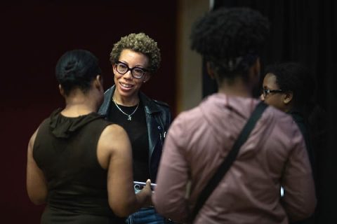 Amy Sherald speaks at Austin Peay State University.