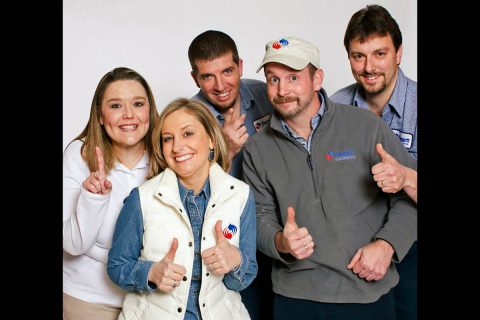 (L to R) Nicole Darke, Alana Ward - owner, Kirt Neal, Jesse Waldrop, and Jason Brown with Baggett Heating and Cooling.