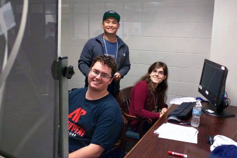 APSU's Harrison Welch, front, Chris Tuncap and Lexie Nance were on team "null." 