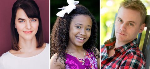 Mia Bergstrom as Doris Walker, Ellie Thomas as Susan Walker and Stephen Shore as Fred Gaily star in Meredith Willson's "Miracle on 34th Street" at the Roxy Regional Theatre, November 22nd - December 22nd.