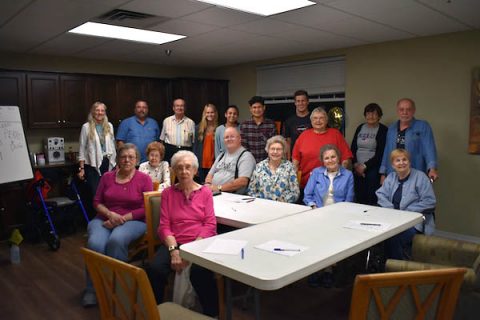 APSU and MCHS students come together to teach Spanish 101 to senior citizens.