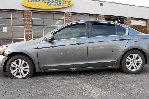 Bullet holes in the side of the vehicle shot at on Fort Campbell Boulevard, Wednesday. Bullet holes in the side of the vehicle shot at on Fort Campbell Boulevard, Wednesday.