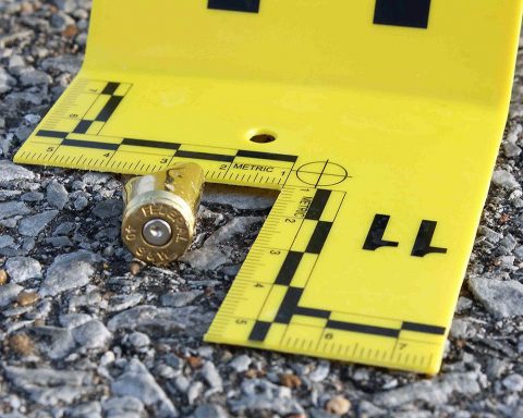 Shell casing at the scene. Shell casing at the scene.