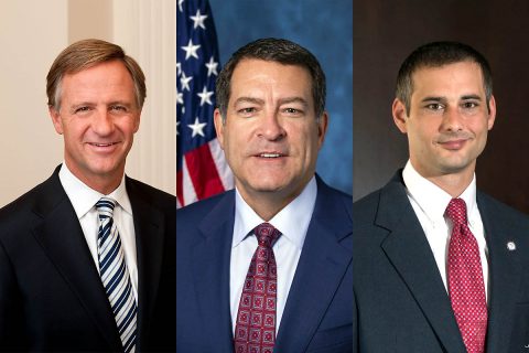 (L to R) Former Governor Bill Haslam, U.S. Representative Mark Green and State Representative Jason Hodges to speak at APSU Commencement Ceremonies.