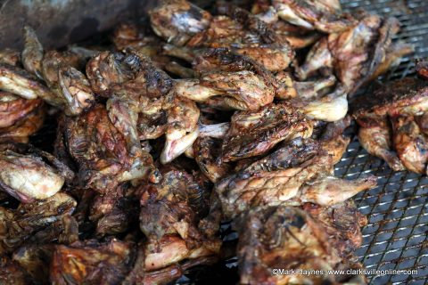 Chicken ready to come off the pit at Central Civitan's annual BBQ Chicken Dinner fundraiser.