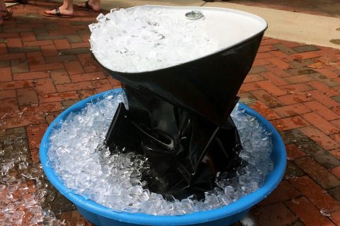 Austin Peay scientists will crush two sealed steel drums at Movies in the Park on May 25th. (APSU)