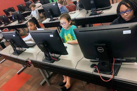 Junior coders participate in a coding class during the spring 2019 semester at Austin Peay State University.