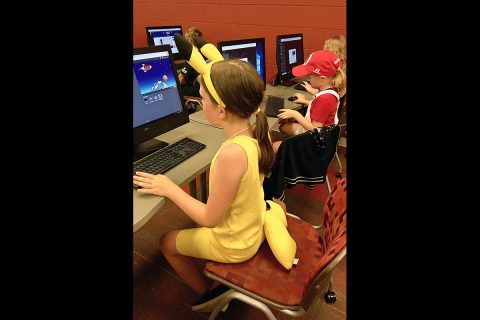The young coders use Tynker to program video games. (APSU)