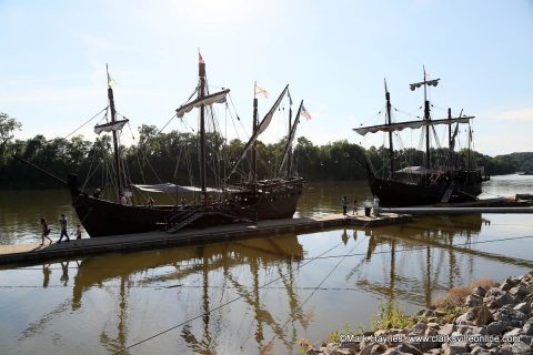 The Niña and Pinta are docked at Clarksville's McGregor Park until Sunday, July 7th. Tours are going on daily.