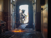 Soldiers from 3rd Brigade Combat Team, 101st Airborne Division (Air Assault) cut through a door to make an entry point for the company to enter the subterranean training area July 27 on Fort Campbell, KY.  (Sgt. Patrick Kirby, 40th Public Affairs Detachment)