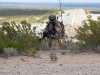 Soldier with 1st Battalion, 26th Infantry Regiment, 2nd Brigade Combat Team, 101st Airborne Division, from Fort Campbell, Kentucky, listens to the radio while conducting a live fire exercise during Network Integration Evaluation 17.2, July 14, Dona Ana Range Complex, New Mexico. 2nd BCT, 101st ABN DIV is the first rotational unit to participate in NIE. (Sgt. Maricris C. McLane)