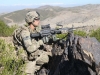 Pvt. Stephen Munoz, an infantryman assigned to Company C, 3rd Battalion, 187th Infantry Regiment, 3rd Brigade Combat Team “Rakkasans,” 101st Airborne Division (Air Assault), provides overwatch security as his fellow infantrymen search for signs of insurgent activity in the mountains near Combat Outpost Bowri Tana, Afghanistan, Nov. 30th, 2012. (U.S. Army photo by Sgt. 1st Class Abram Pinnington, Task Force 3/101 Public Affairs)