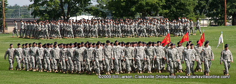 Fort Campbell Soldiers of the 101st Airborne Division pass in review at the Fort Campbell Army Base